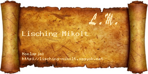 Lisching Mikolt névjegykártya